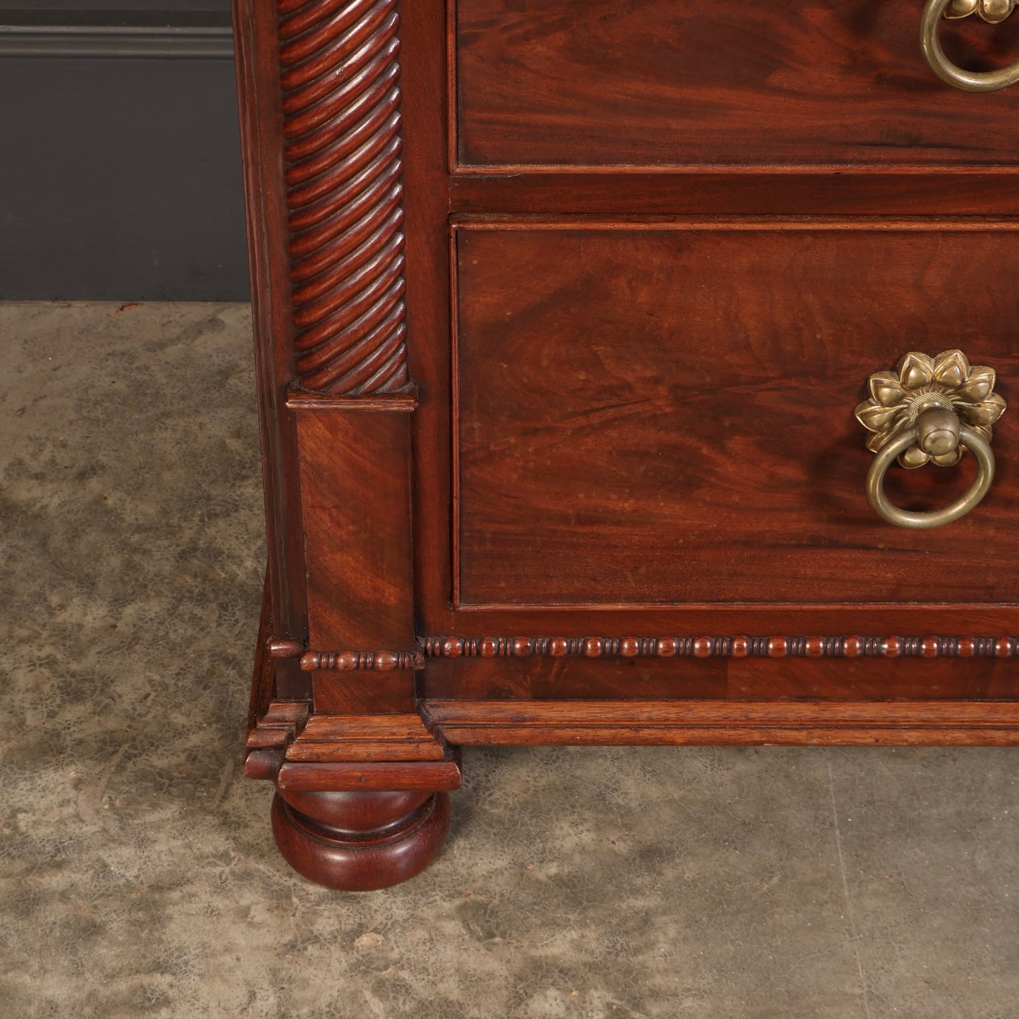Antique Flame Mahogany Scottish Chest