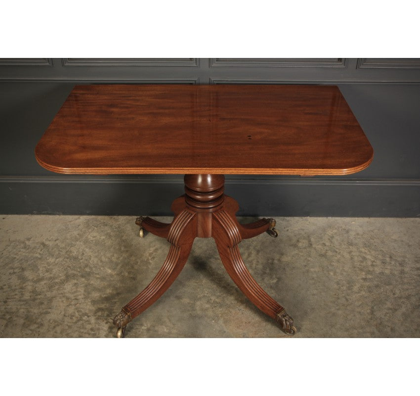 Genuine Regency Mahogany Twin Pillar Extending Dining Table