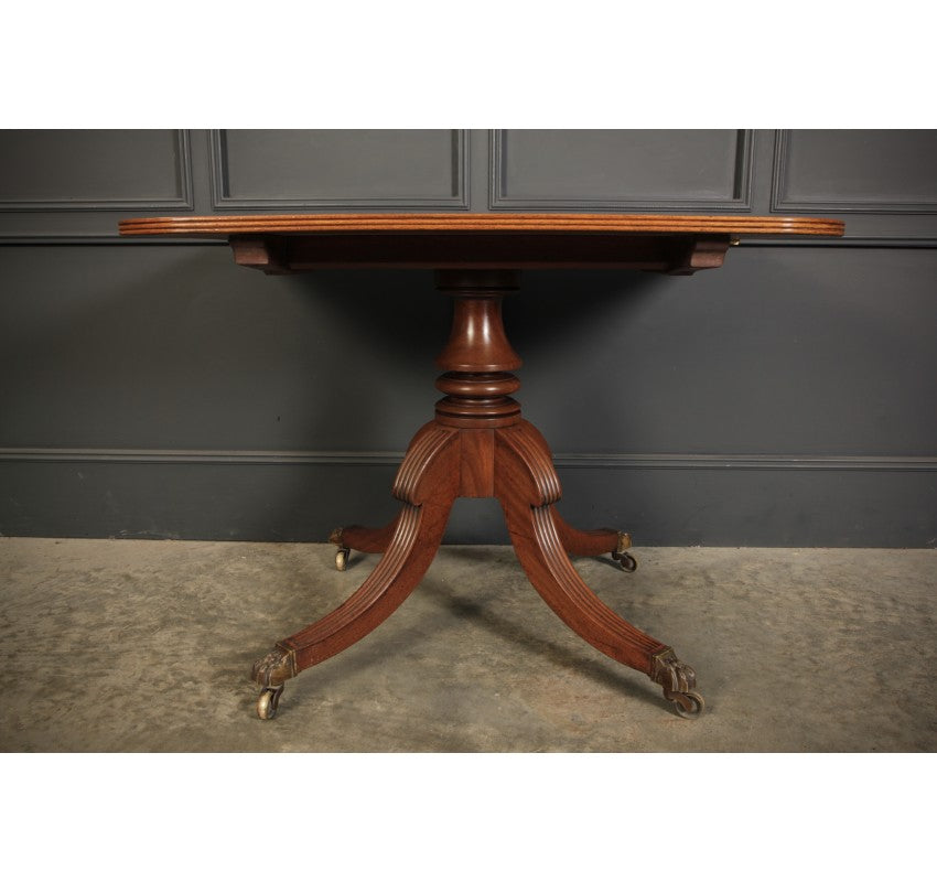 Genuine Regency Mahogany Twin Pillar Extending Dining Table