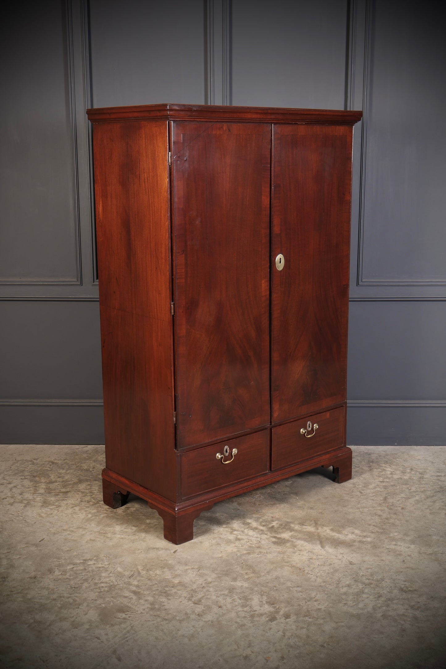 George III Mahogany Linen Press