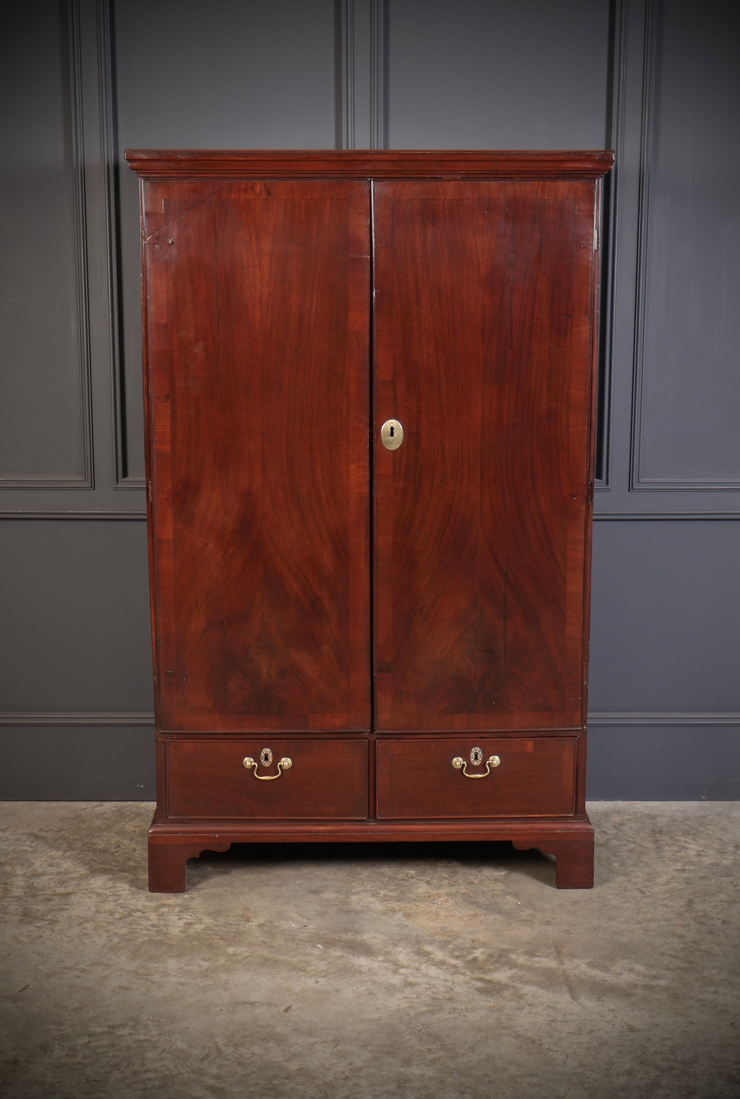 George III Mahogany Linen Press