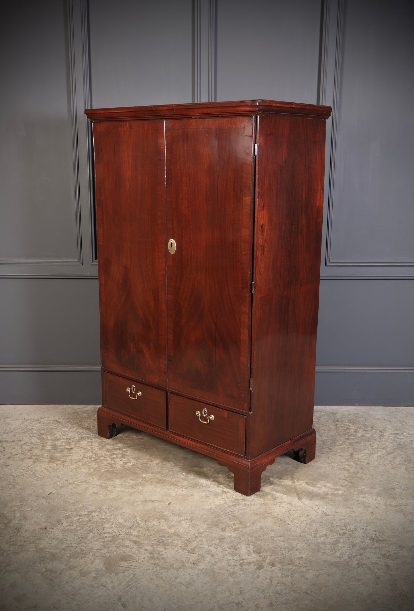 George III Mahogany Linen Press