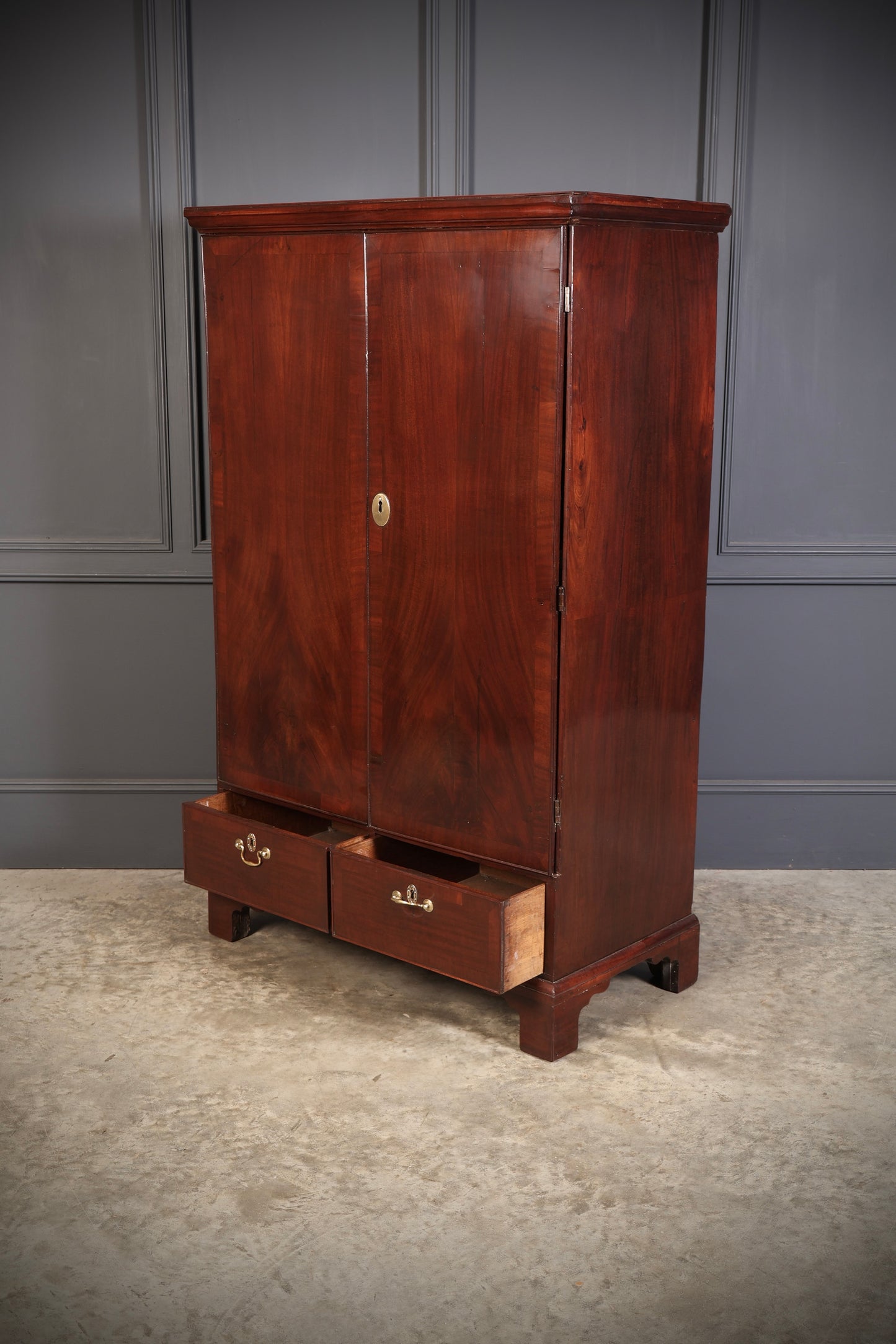 George III Mahogany Linen Press