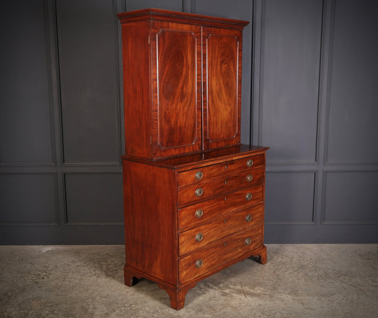 George III Mahogany Secretaire Cabinet