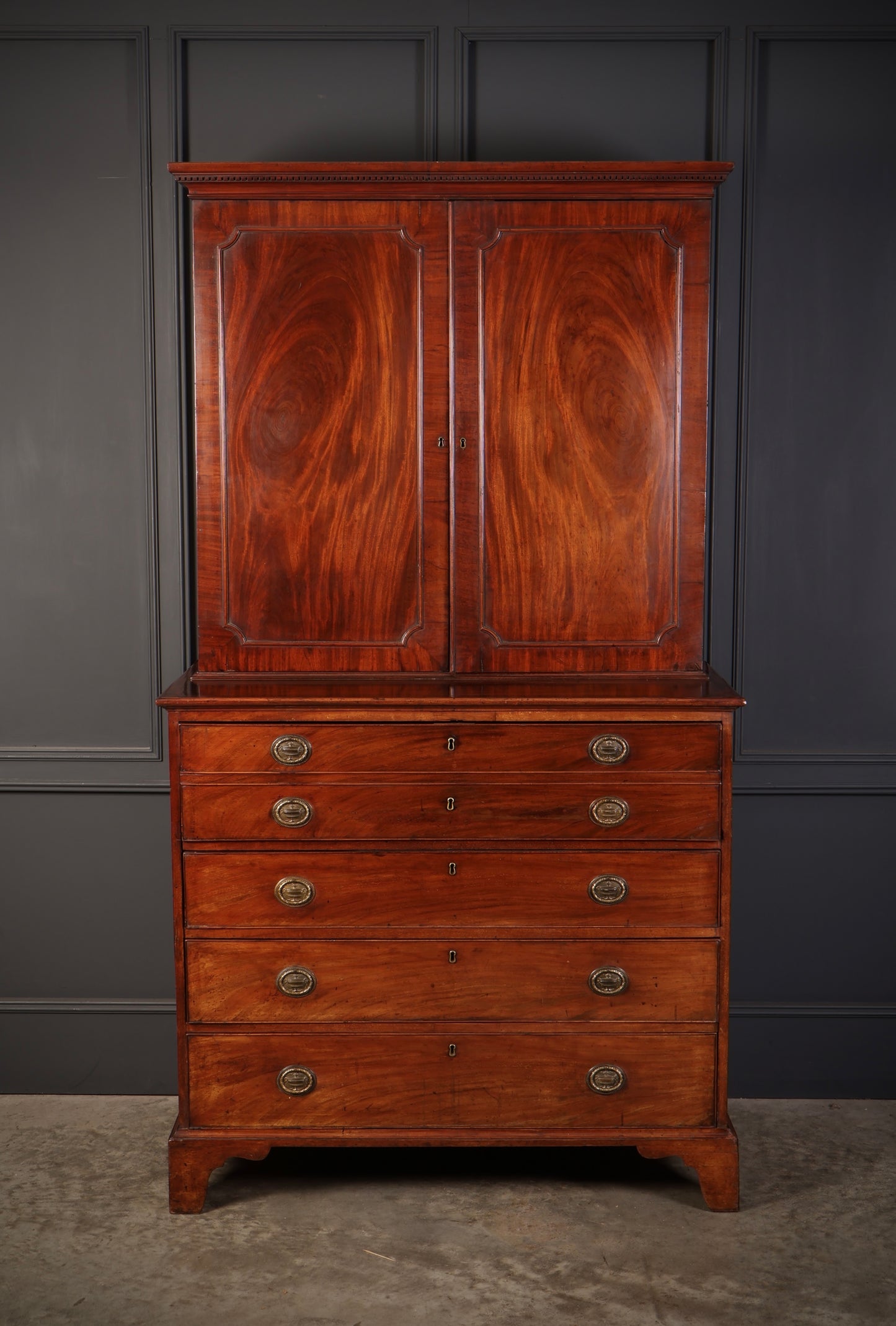 George III Mahogany Secretaire Cabinet