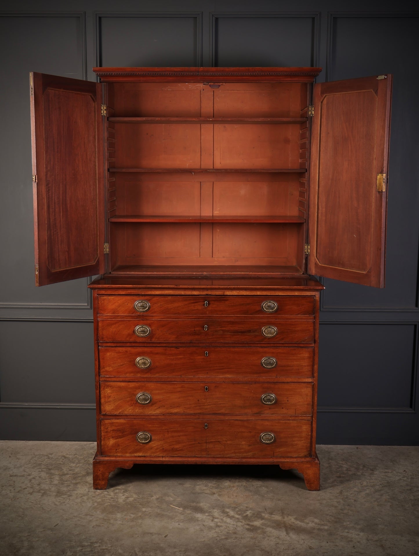 George III Mahogany Secretaire Cabinet