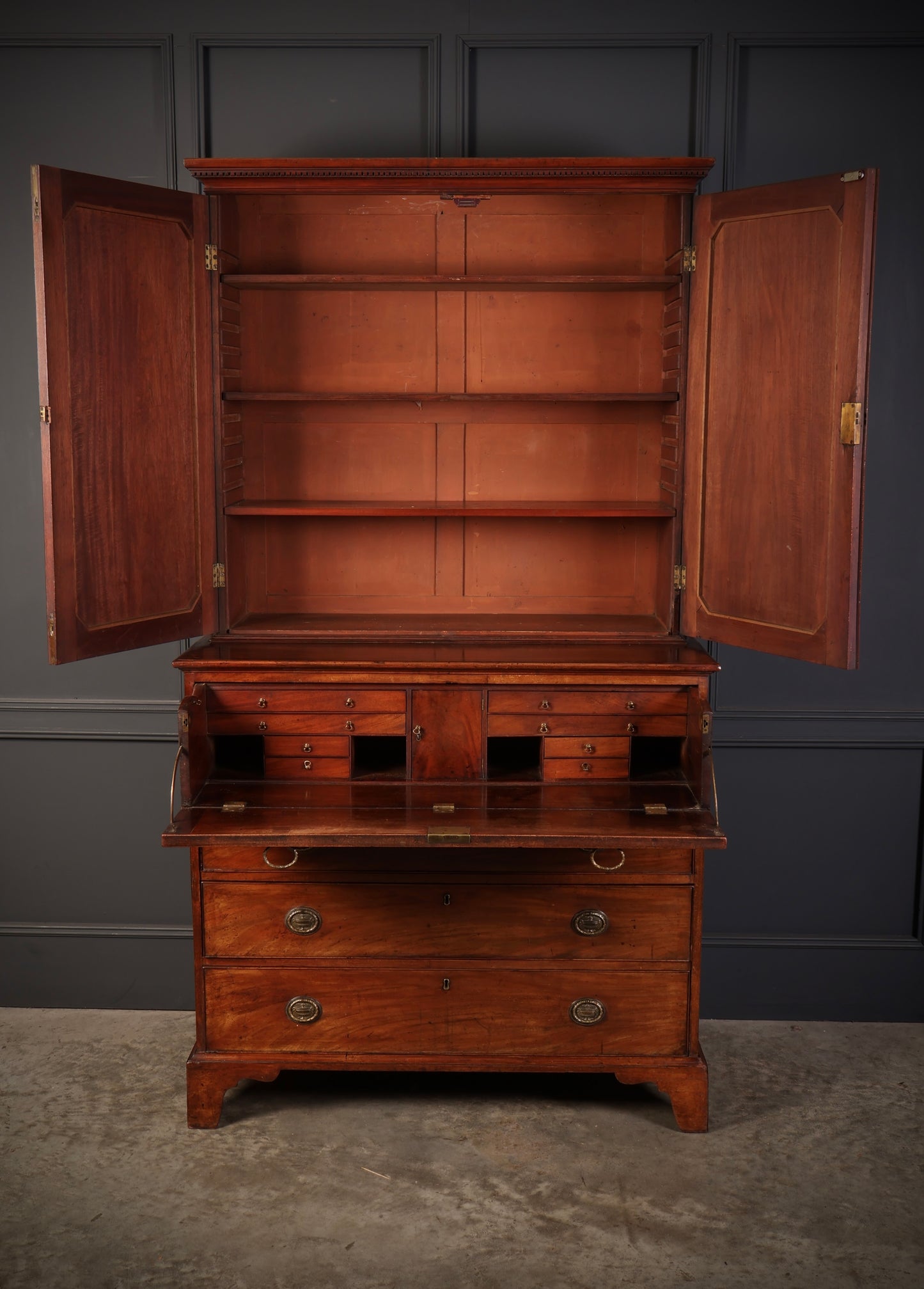 George III Mahogany Secretaire Cabinet