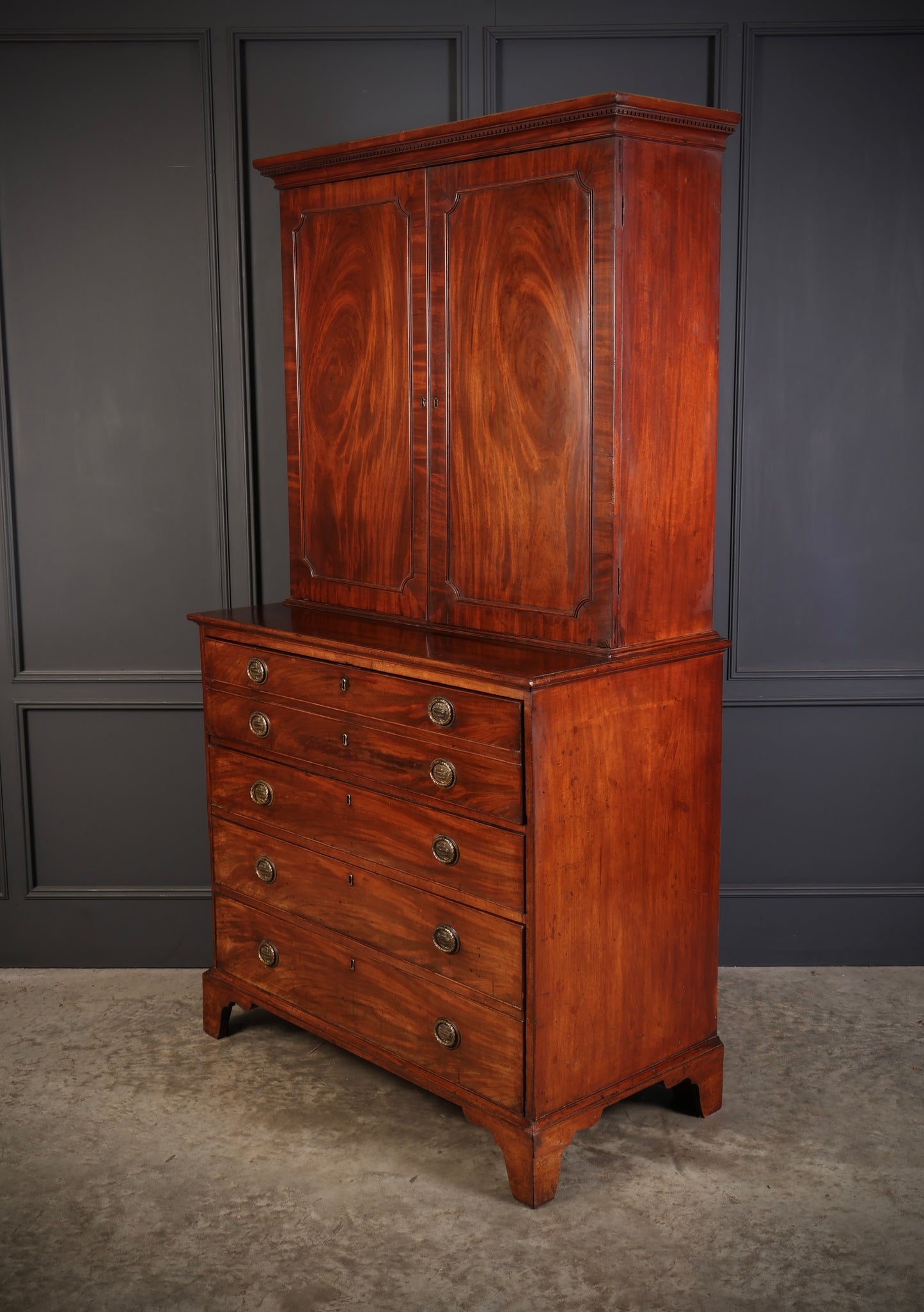 George III Mahogany Secretaire Cabinet