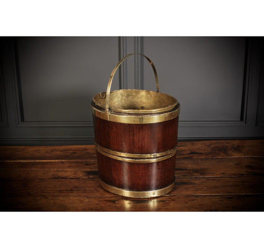 George III Mahogany & Brass Peat Bucket