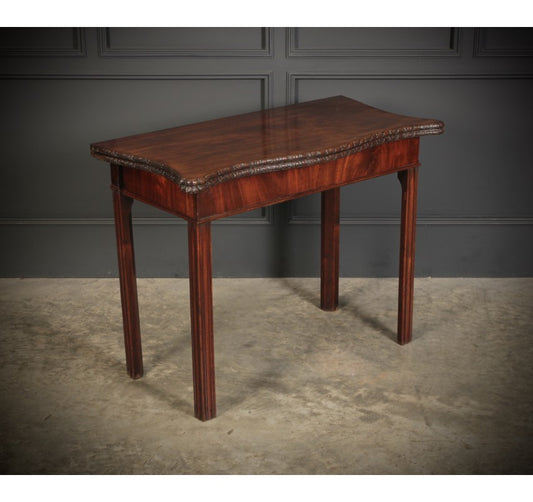 George IV Serpentine Shaped Mahogany Tea Table