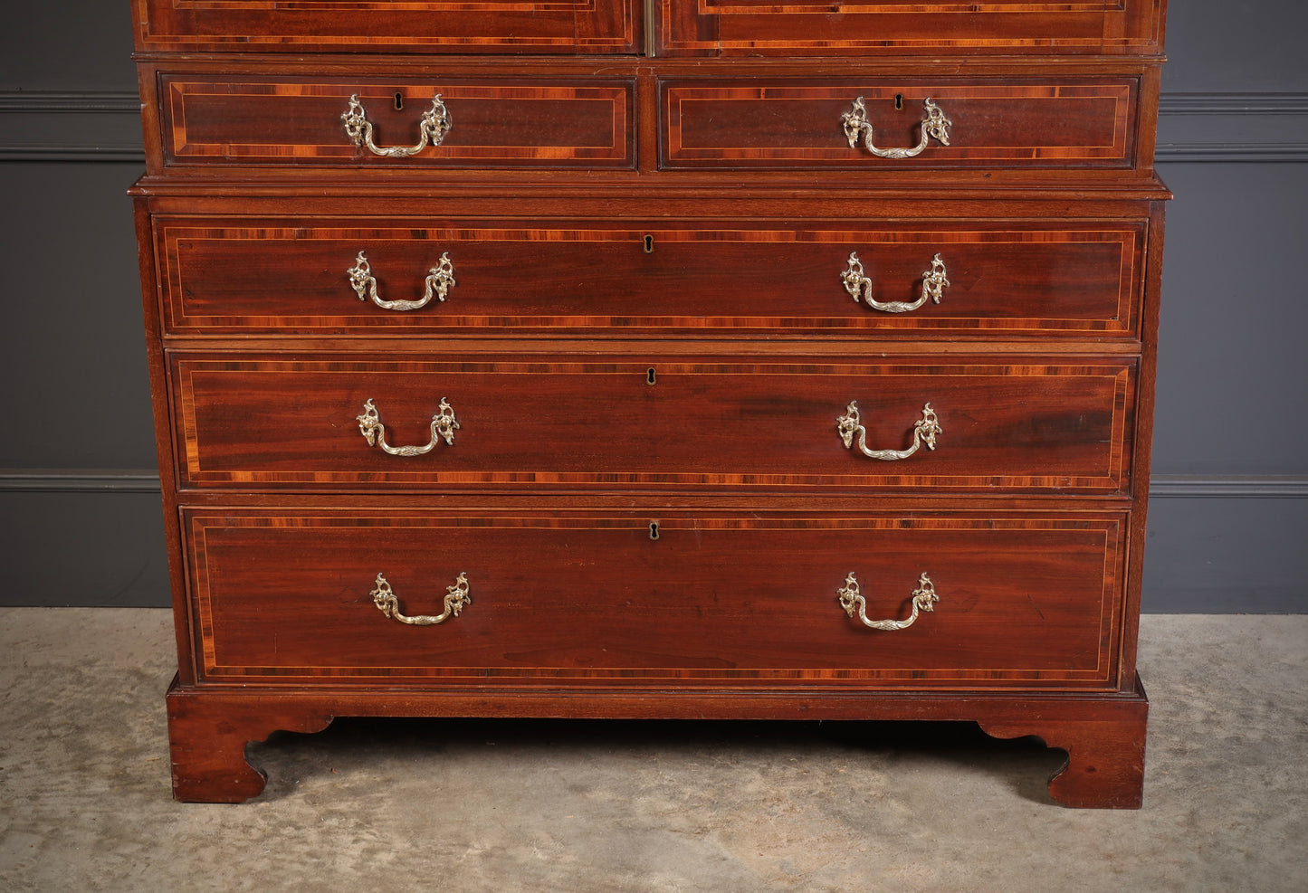 Georgian Inlaid Mahogany Gentlemans Wardrobe