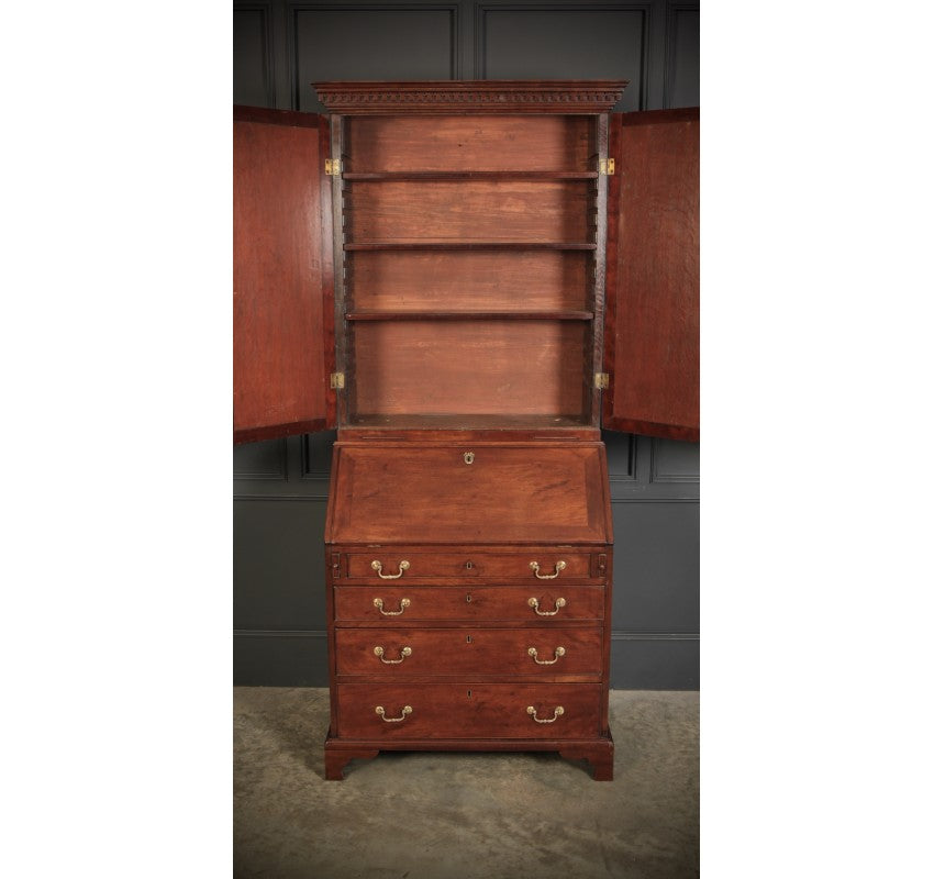 Georgian Mahogany Bureau Bookcase