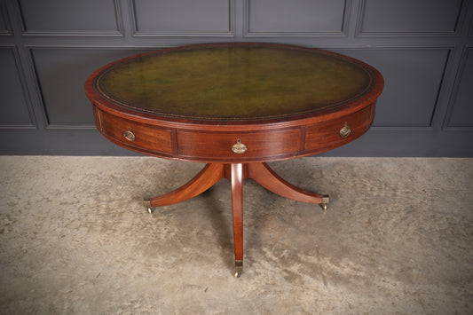 Georgian Mahogany Oval Drum Table