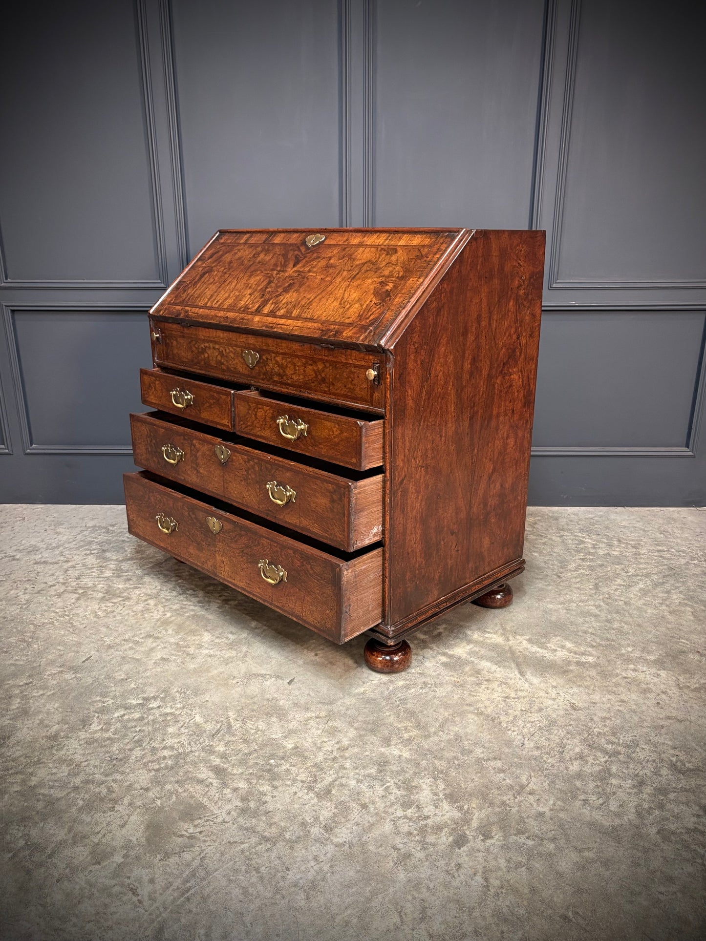 Queen Anne Walnut Bureau