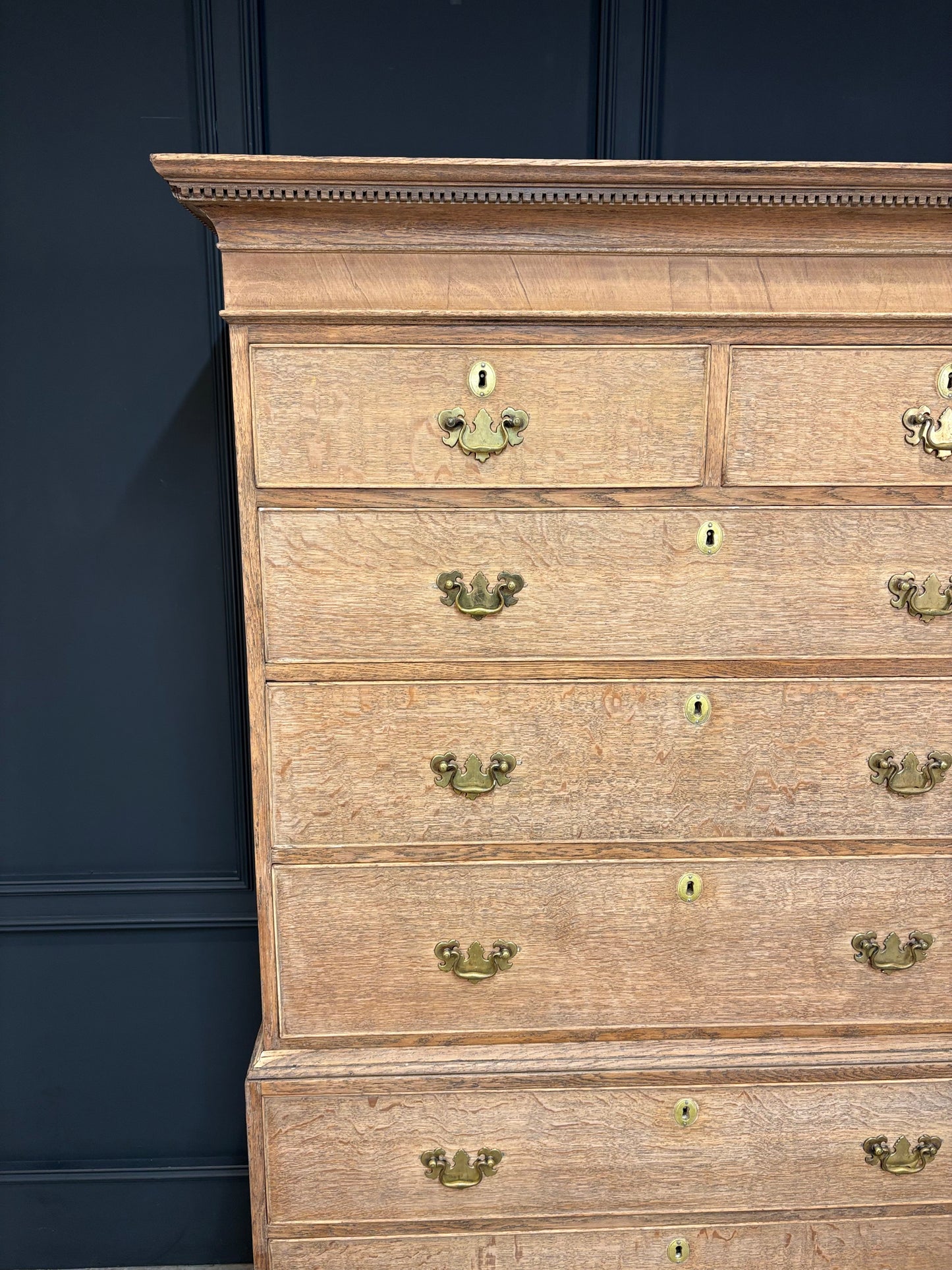 18th Century Bleached Oak Chest on Chest