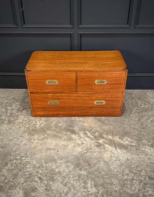 Low Teak Military Campaign Chest