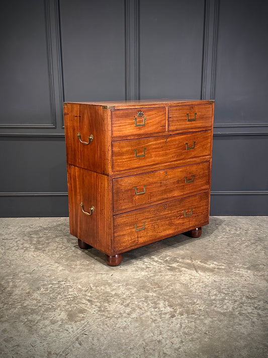 Victorian Mahogany Military Campaign Chest