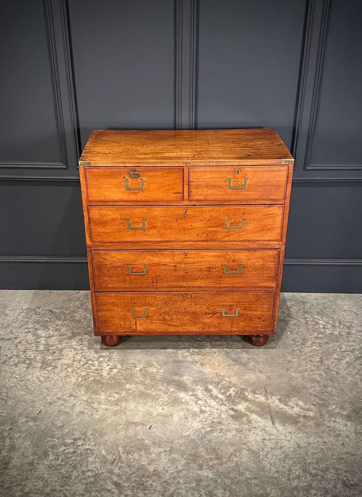 Victorian Mahogany Military Campaign Chest