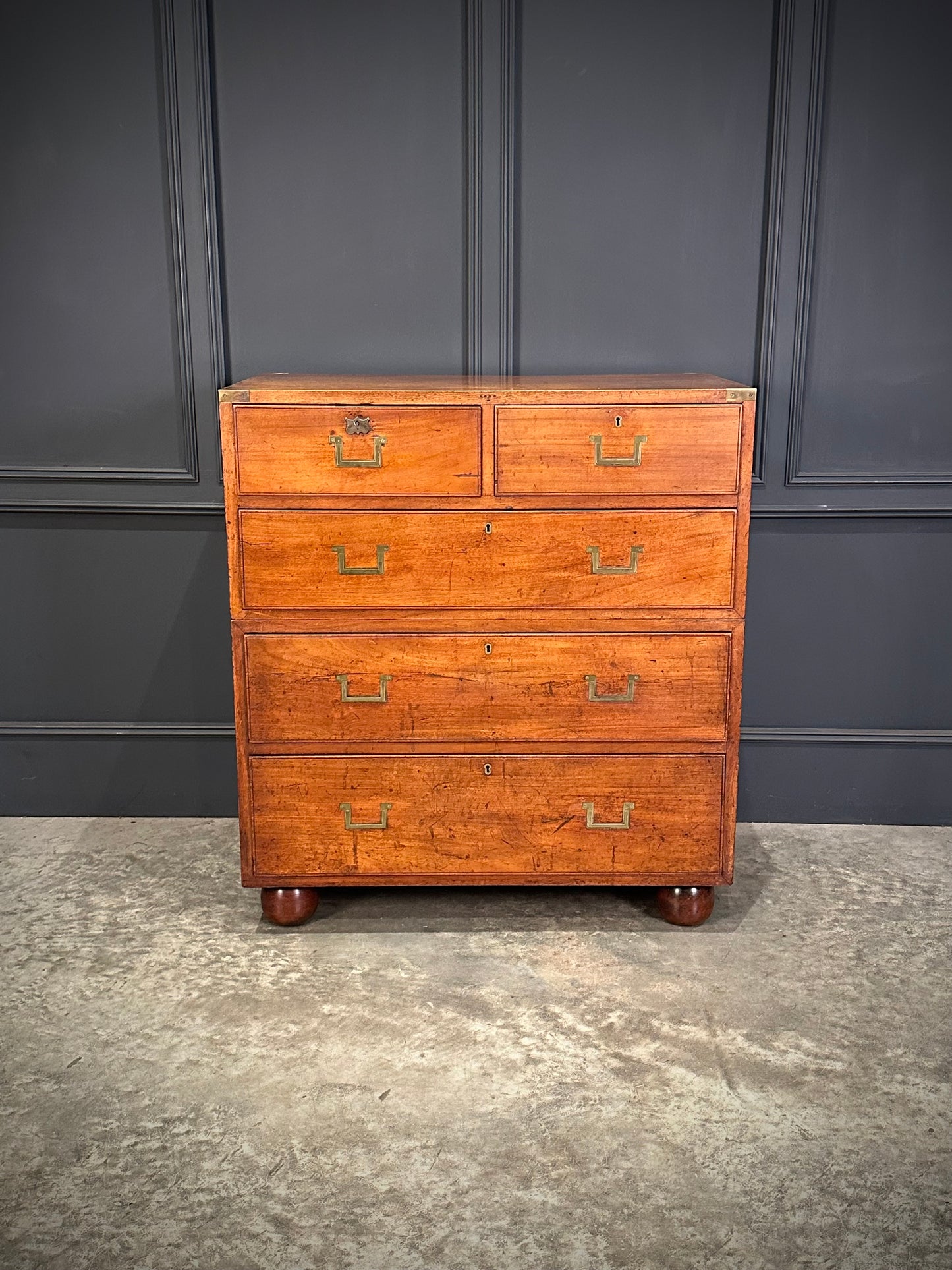 Victorian Mahogany Military Campaign Chest