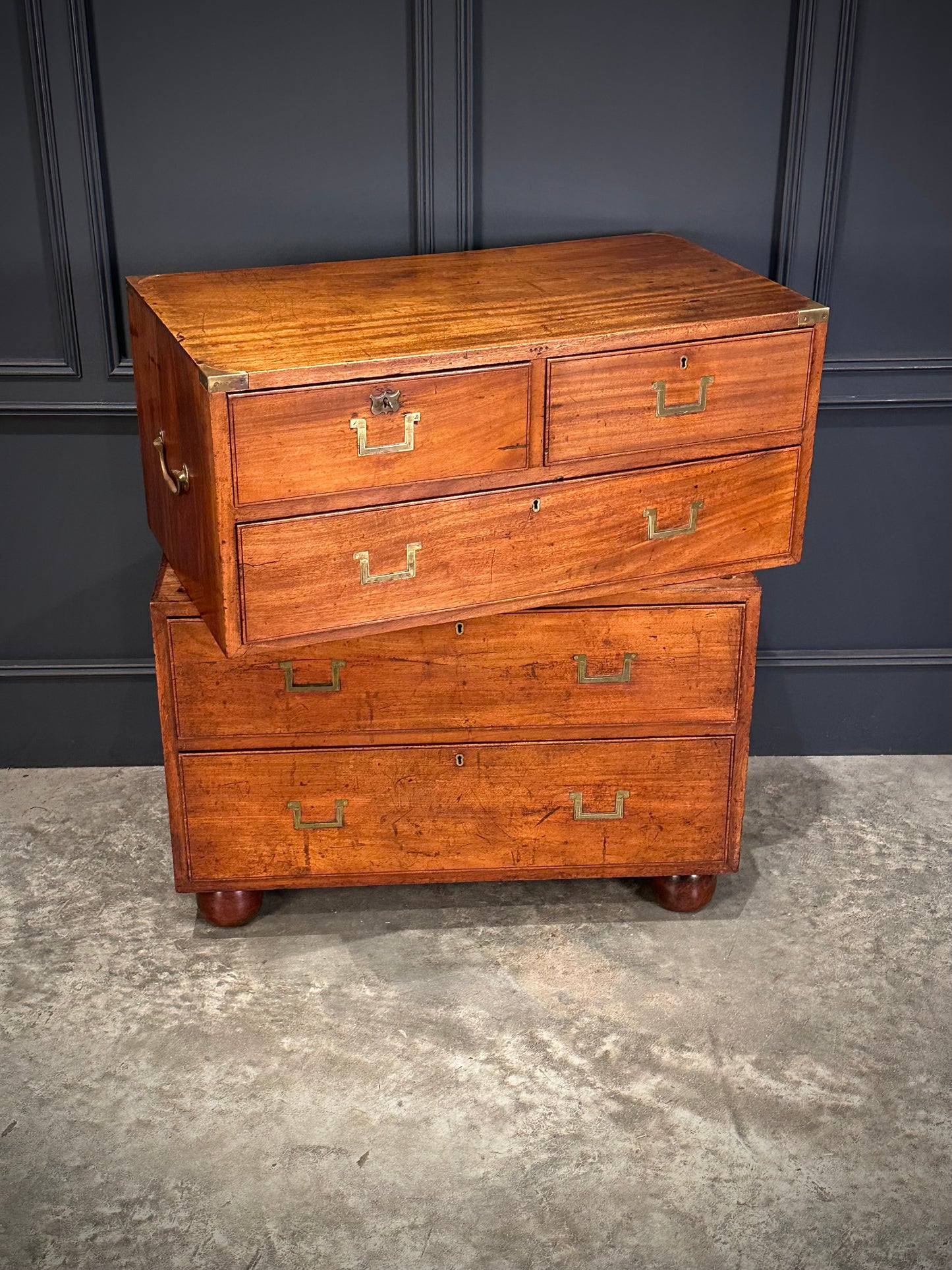 Victorian Mahogany Military Campaign Chest