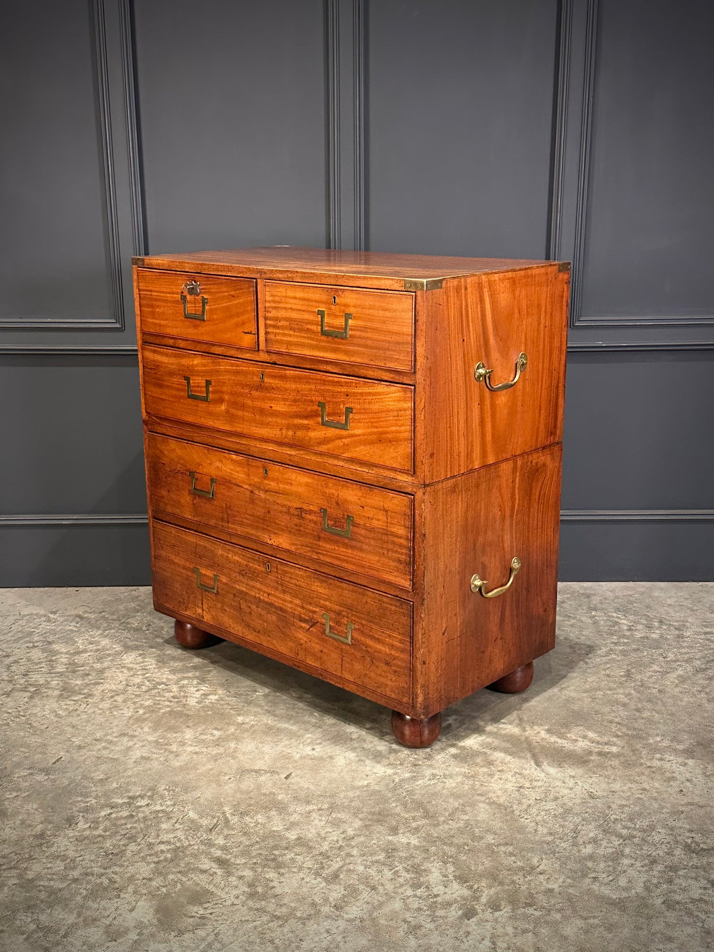 Victorian Mahogany Military Campaign Chest