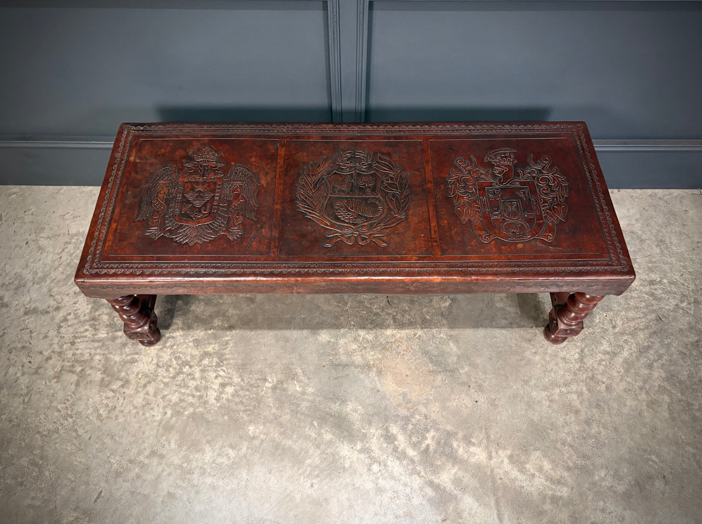 Mahogany & Leather Coffee Table