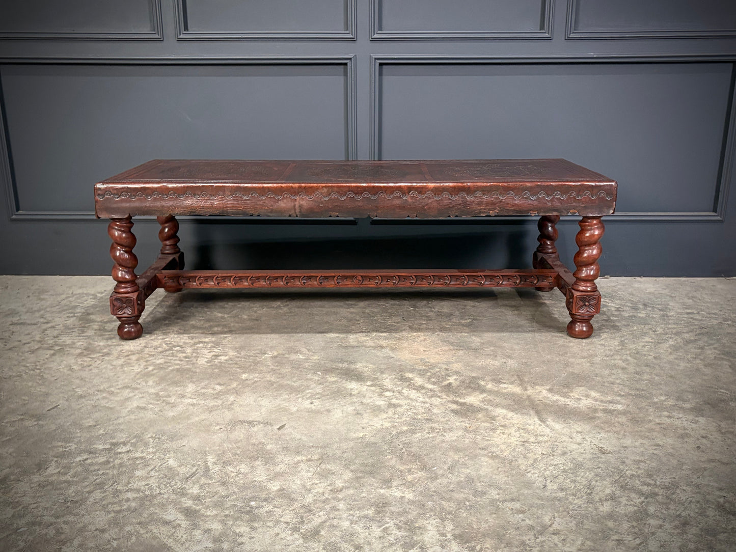 Mahogany & Leather Coffee Table
