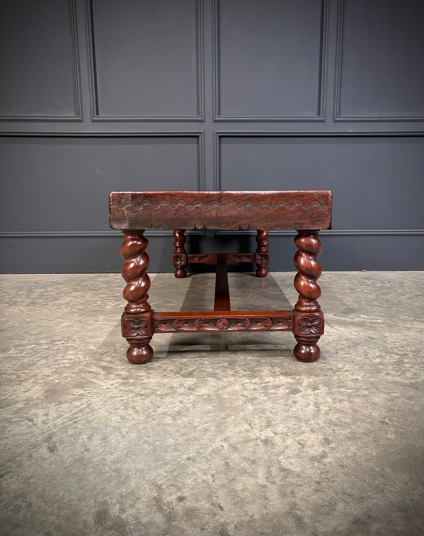 Mahogany & Leather Coffee Table