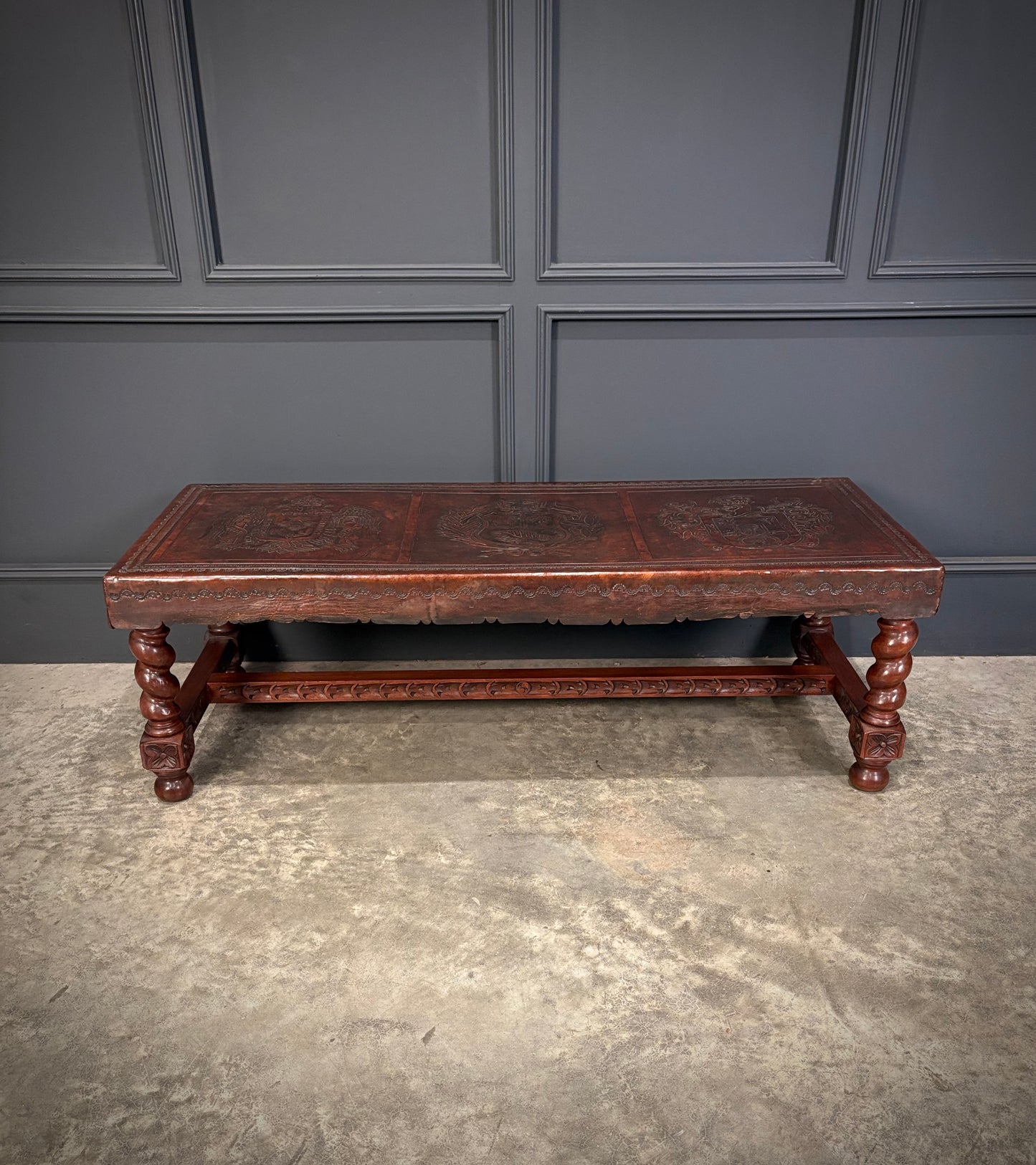 Mahogany & Leather Coffee Table