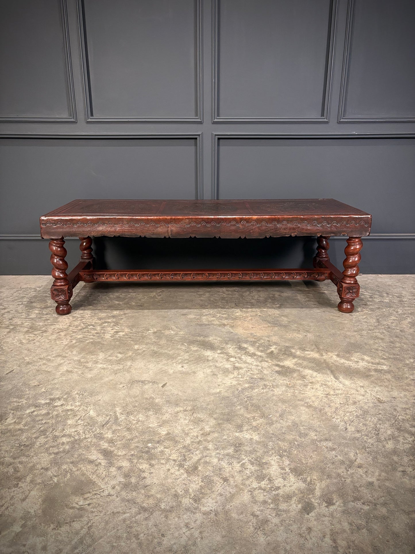 Mahogany & Leather Coffee Table