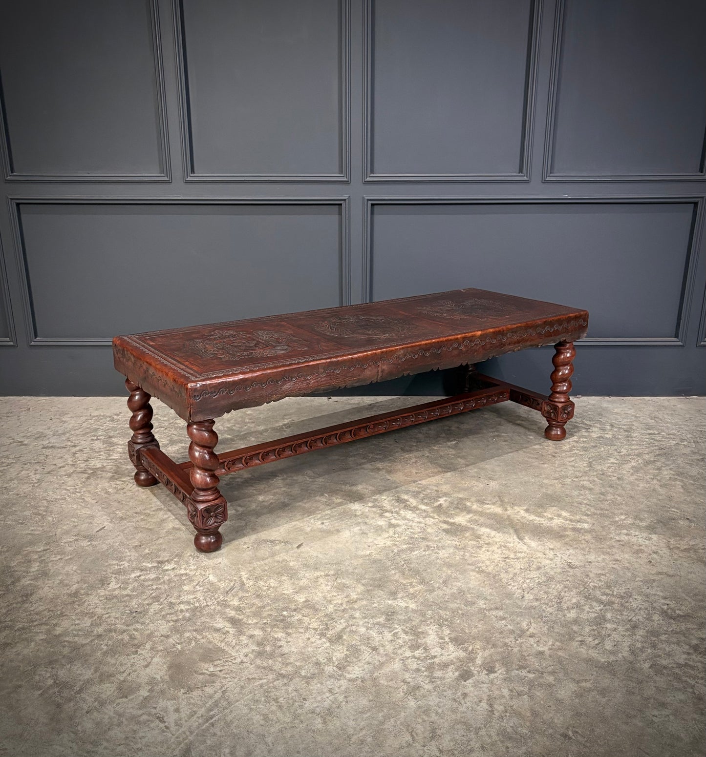 Mahogany & Leather Coffee Table