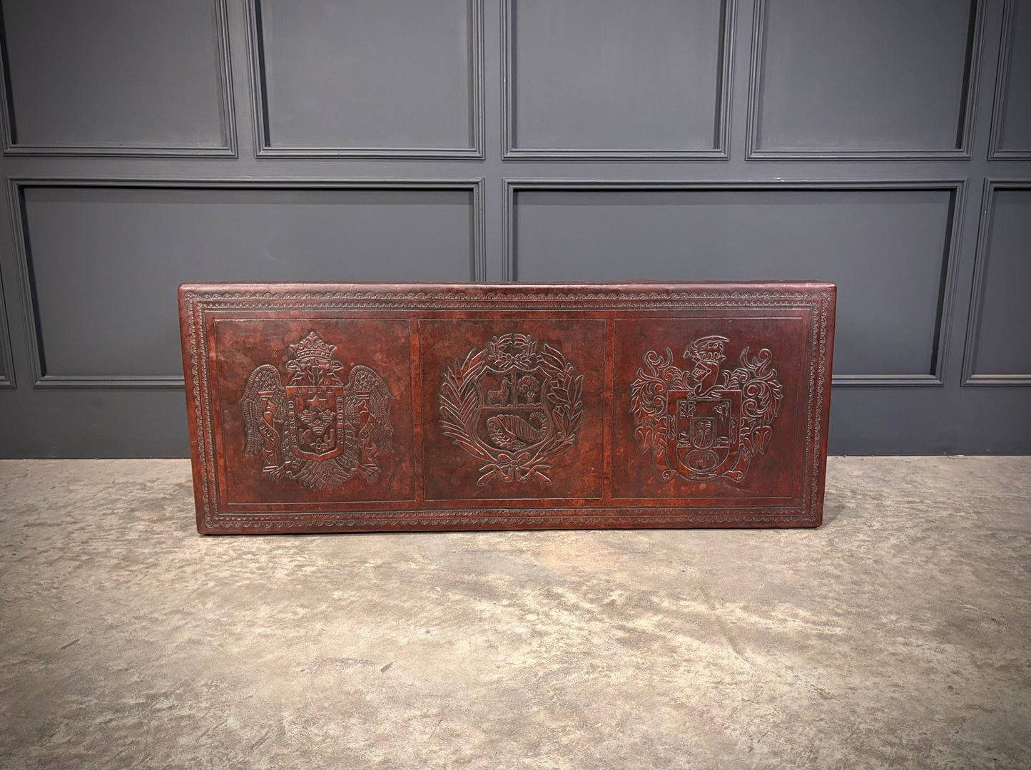 Mahogany & Leather Coffee Table