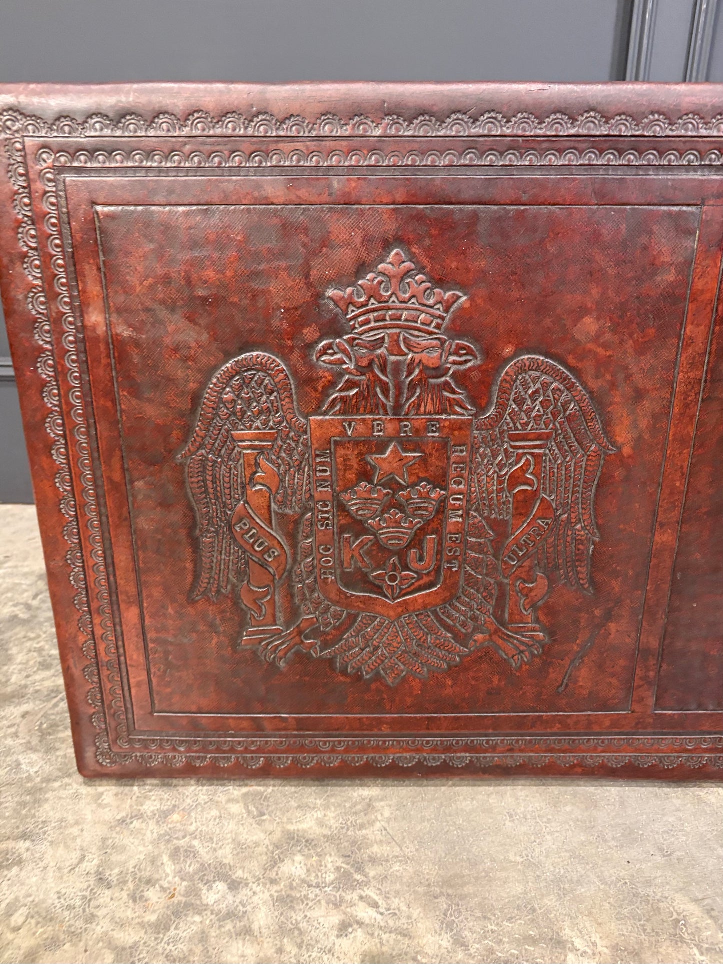 Mahogany & Leather Coffee Table