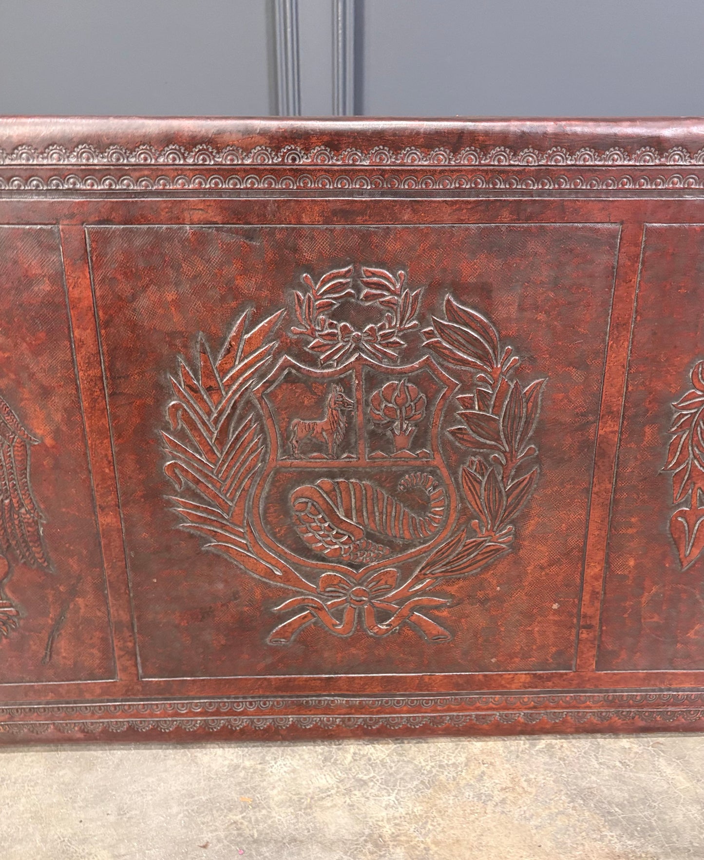 Mahogany & Leather Coffee Table