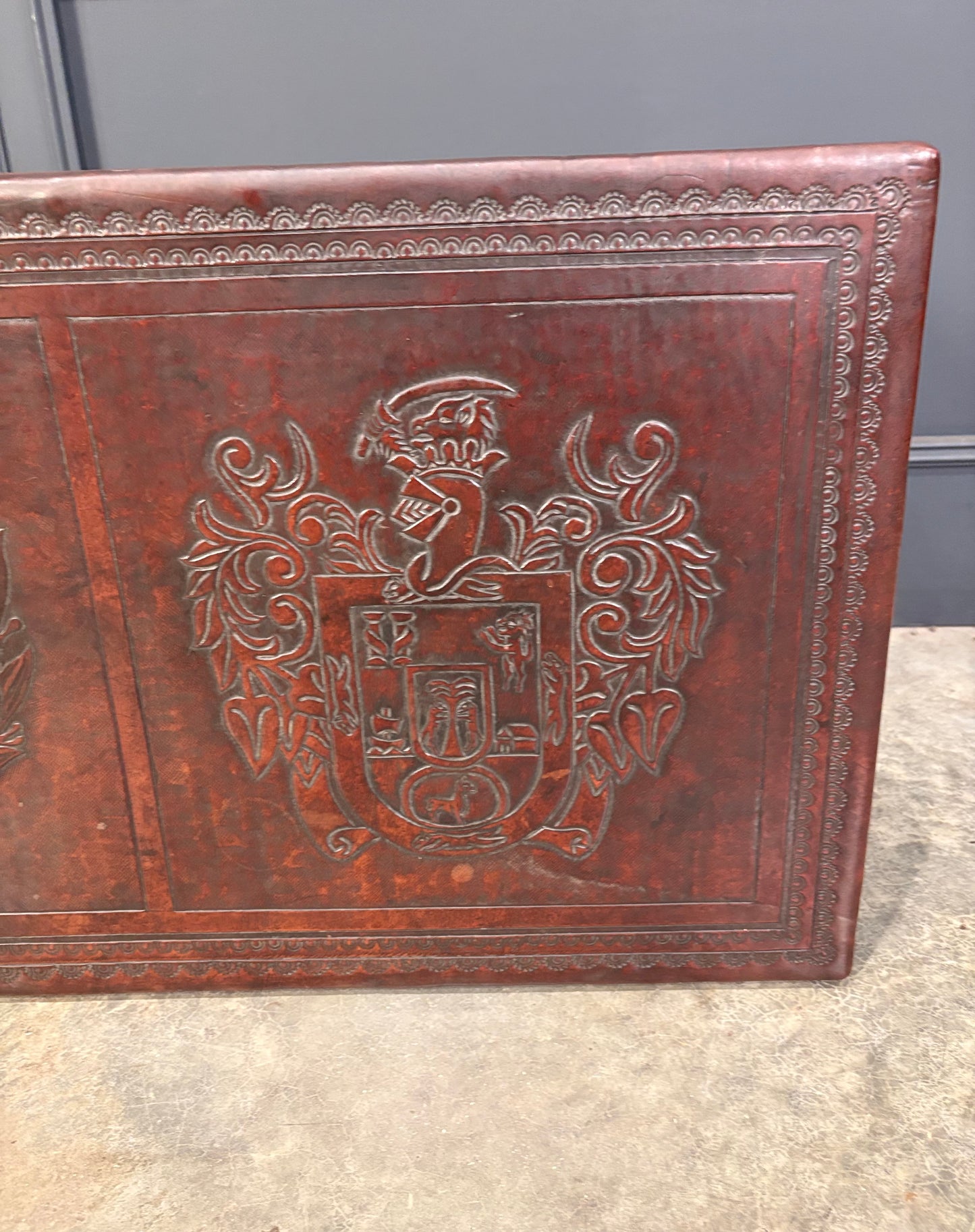 Mahogany & Leather Coffee Table