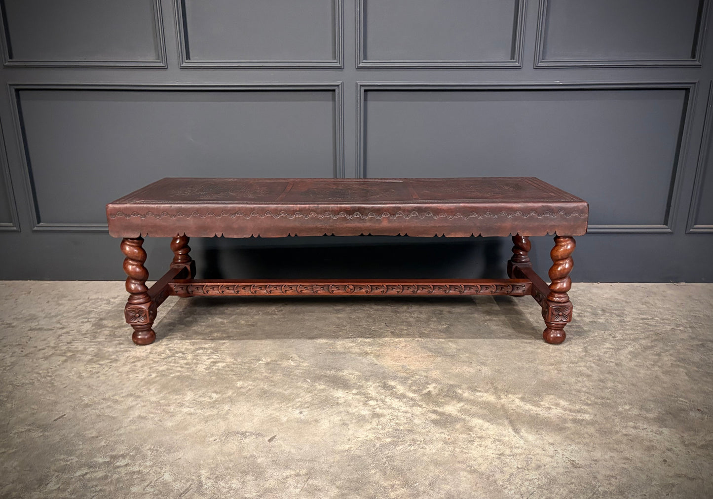 Mahogany & Leather Coffee Table
