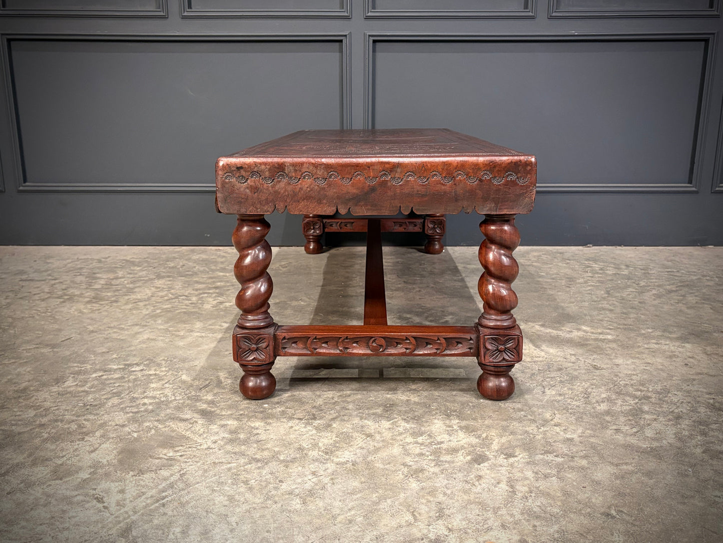 Mahogany & Leather Coffee Table