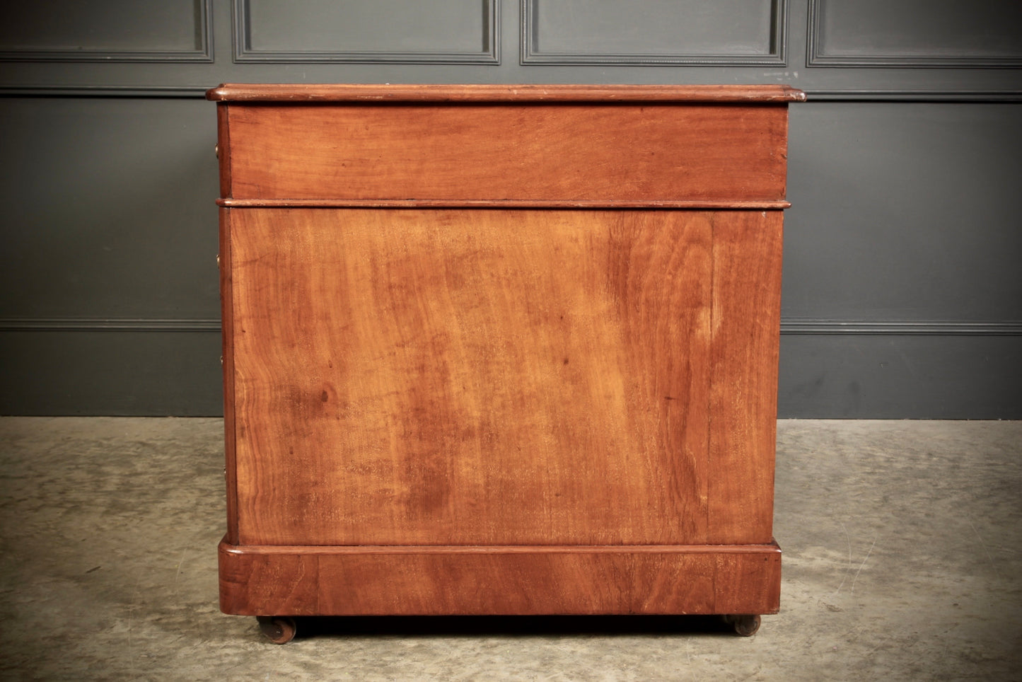 Victorian Walnut & Leather Pedestal Desk