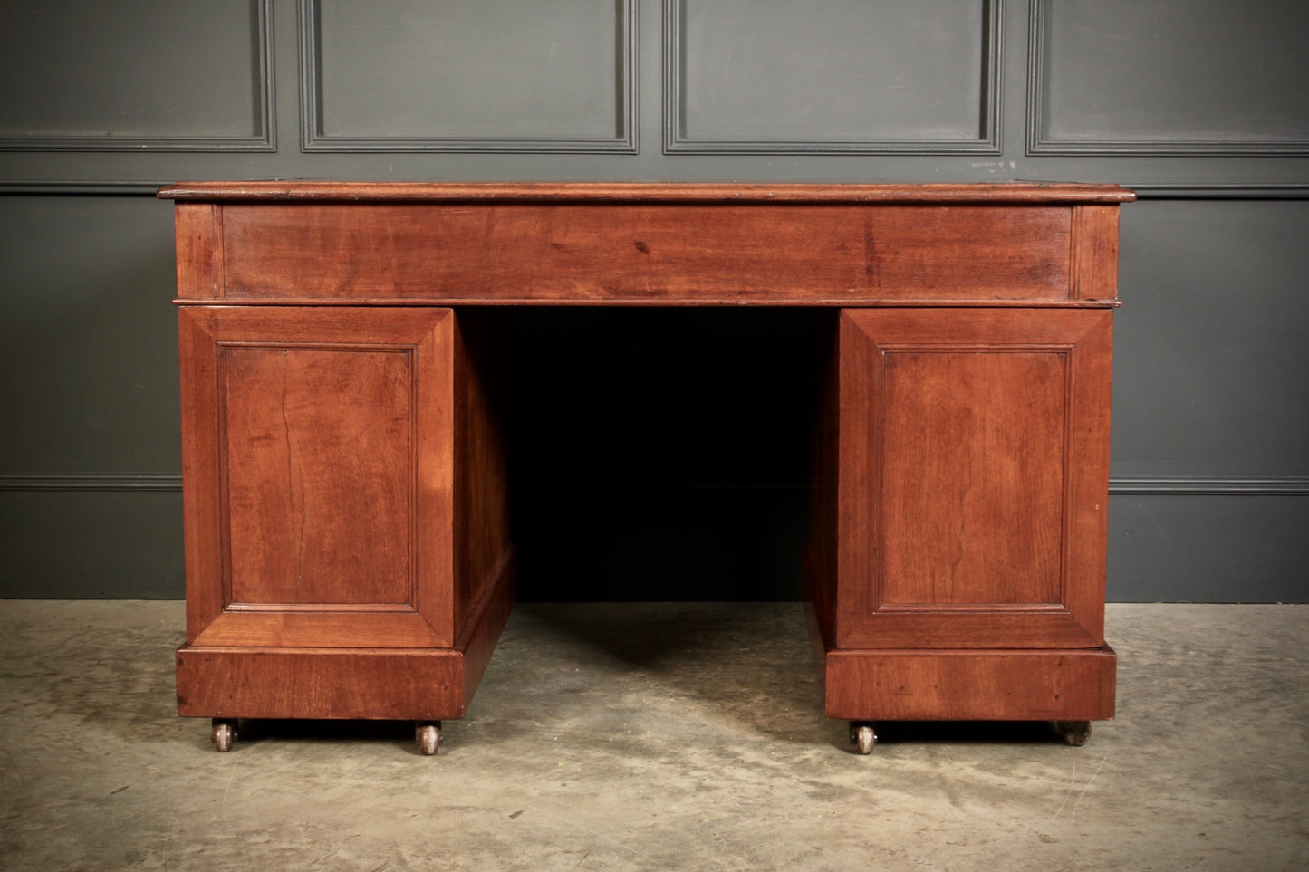Victorian Walnut & Leather Pedestal Desk