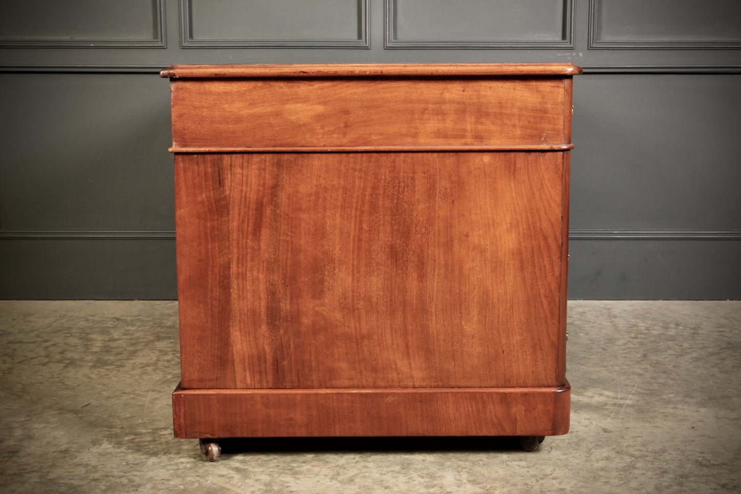 Victorian Walnut & Leather Pedestal Desk