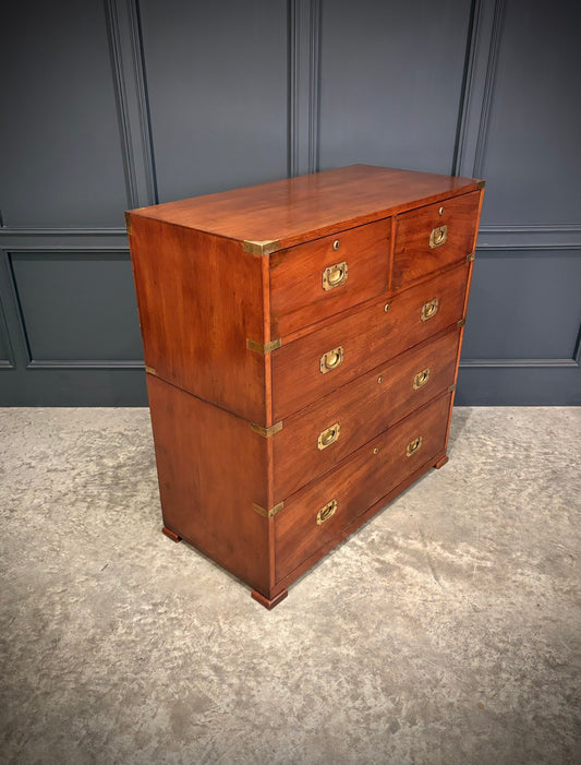 Victorian Mahogany Military Campaign Chest by Ross & Co.