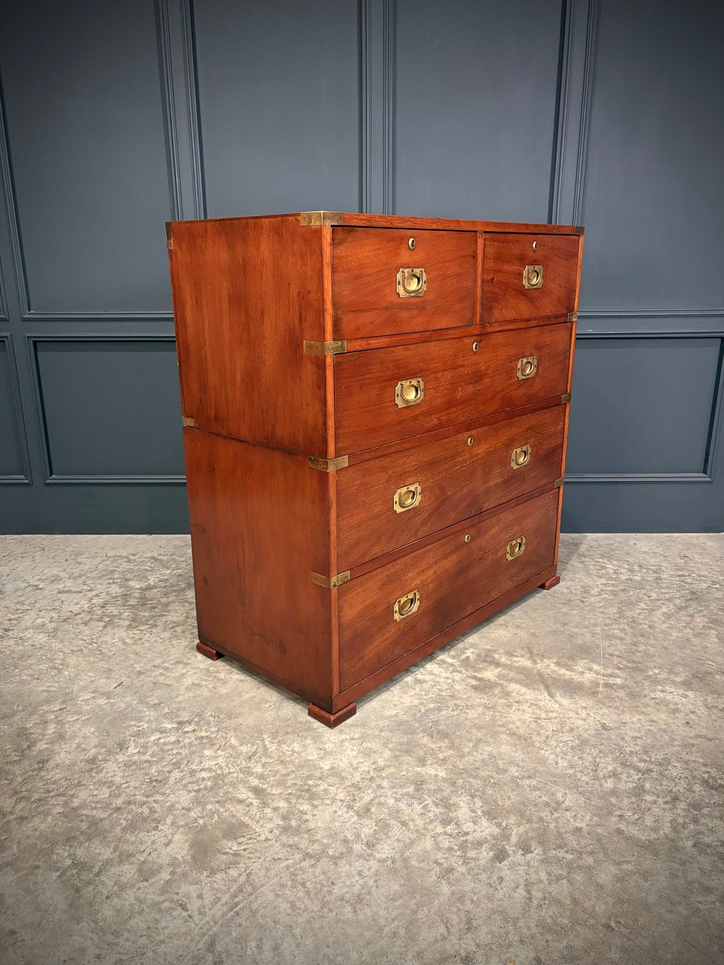 Victorian Mahogany Military Campaign Chest by Ross & Co.