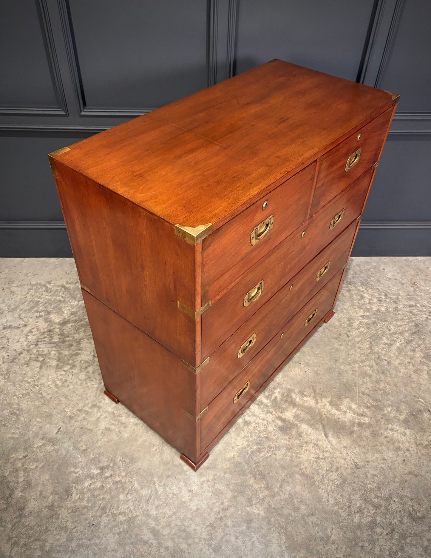 Victorian Mahogany Military Campaign Chest by Ross & Co.