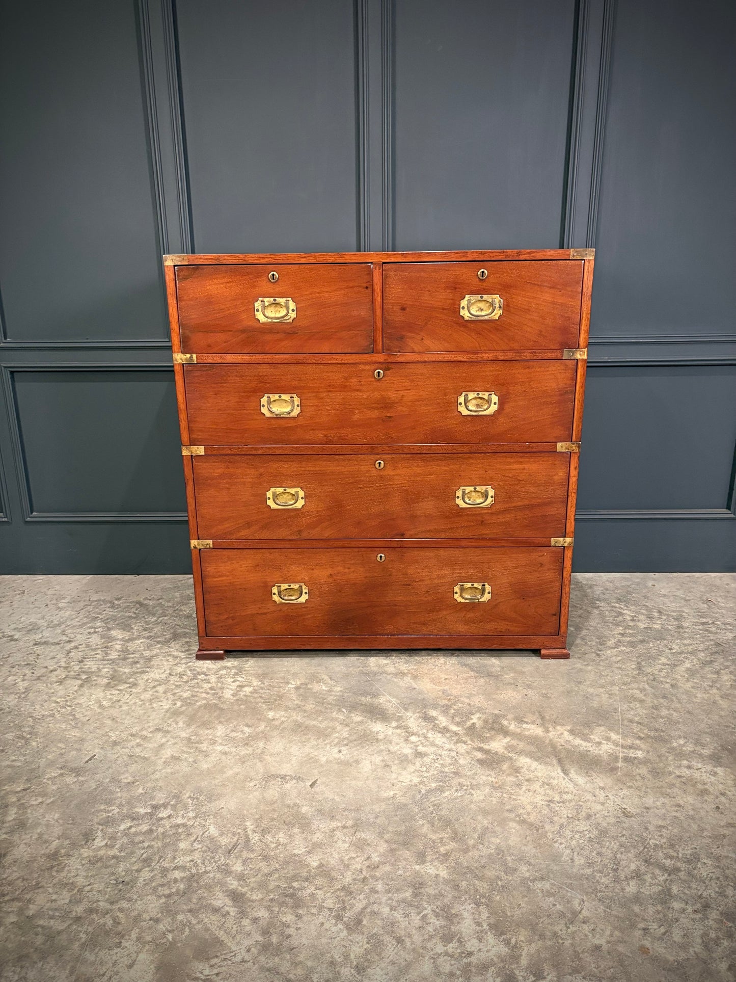 Victorian Mahogany Military Campaign Chest by Ross & Co.