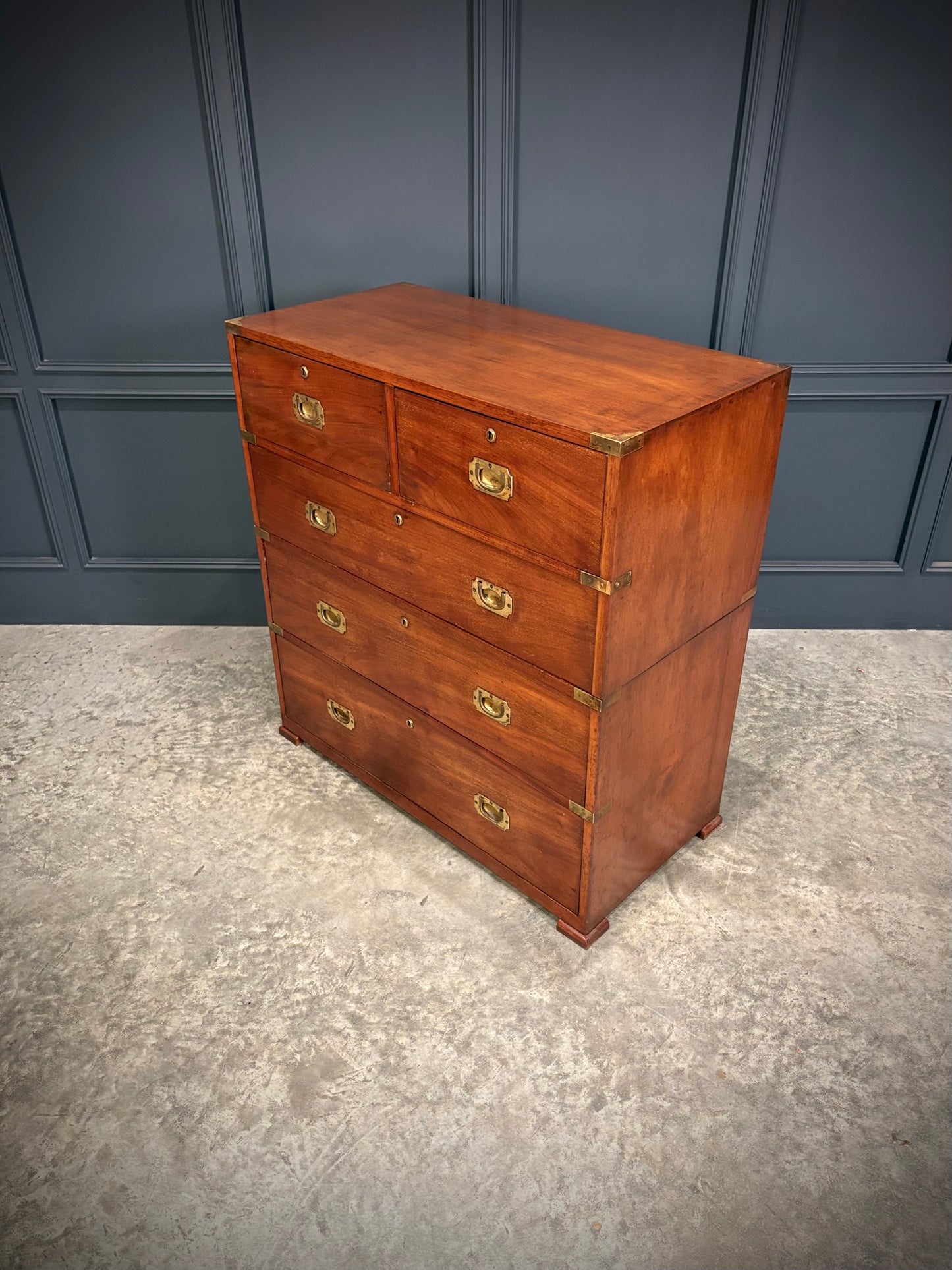 Victorian Mahogany Military Campaign Chest by Ross & Co.
