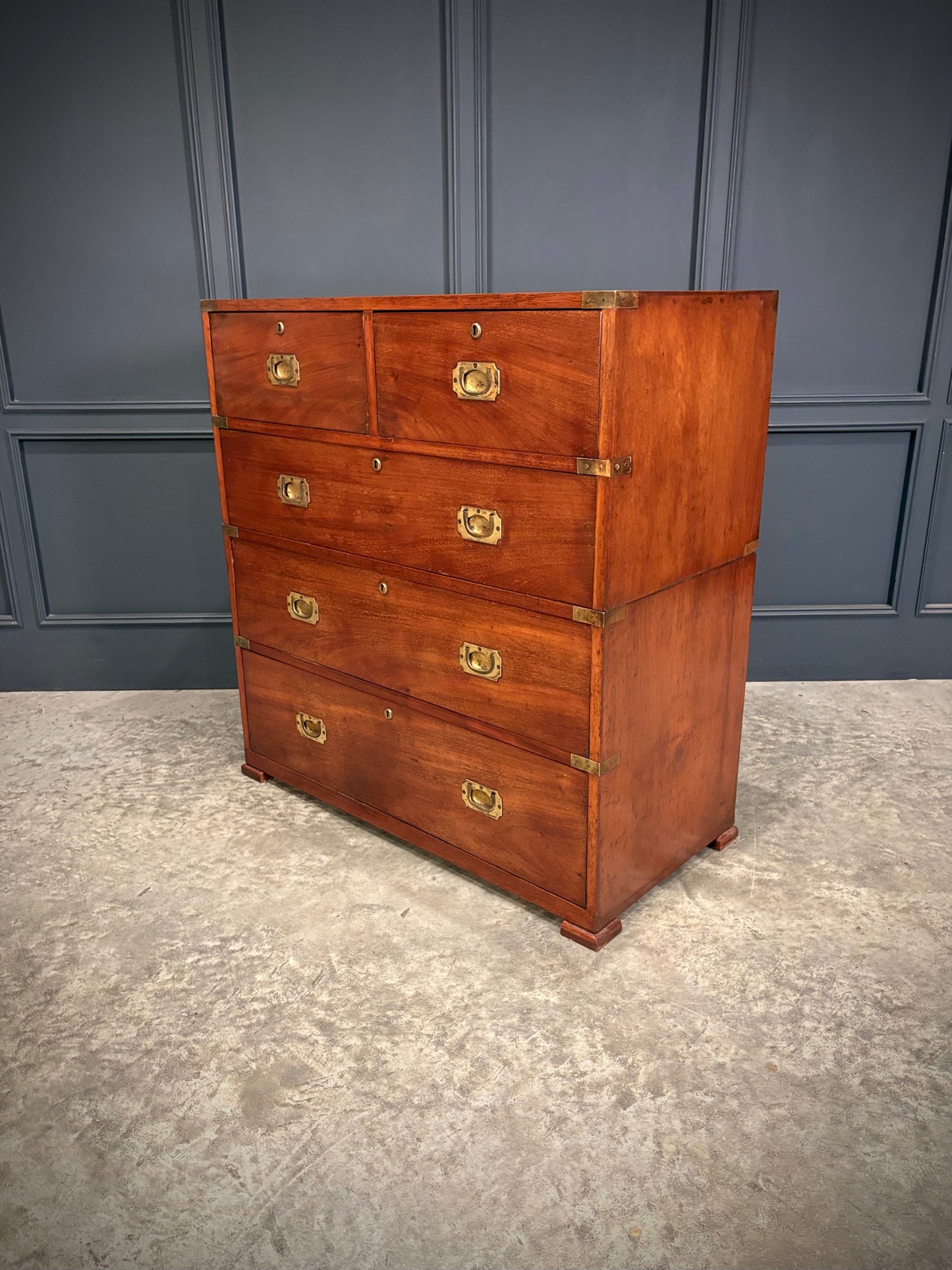 Victorian Mahogany Military Campaign Chest by Ross & Co.