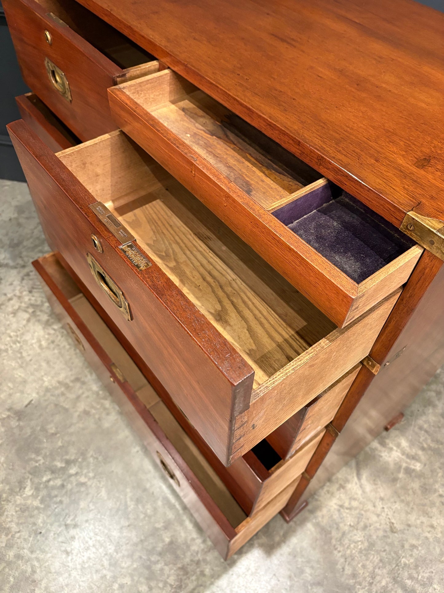 Victorian Mahogany Military Campaign Chest by Ross & Co.
