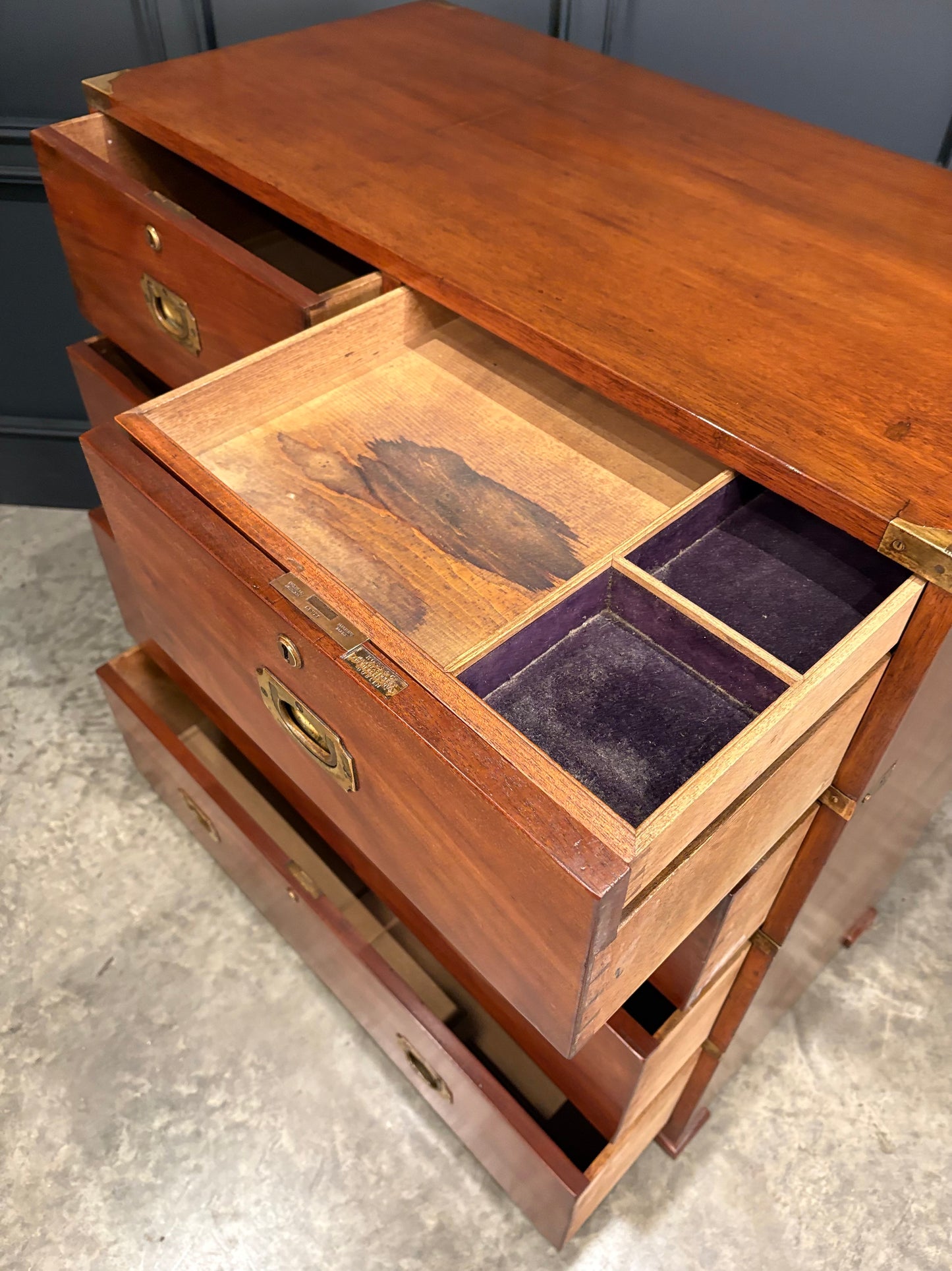 Victorian Mahogany Military Campaign Chest by Ross & Co.
