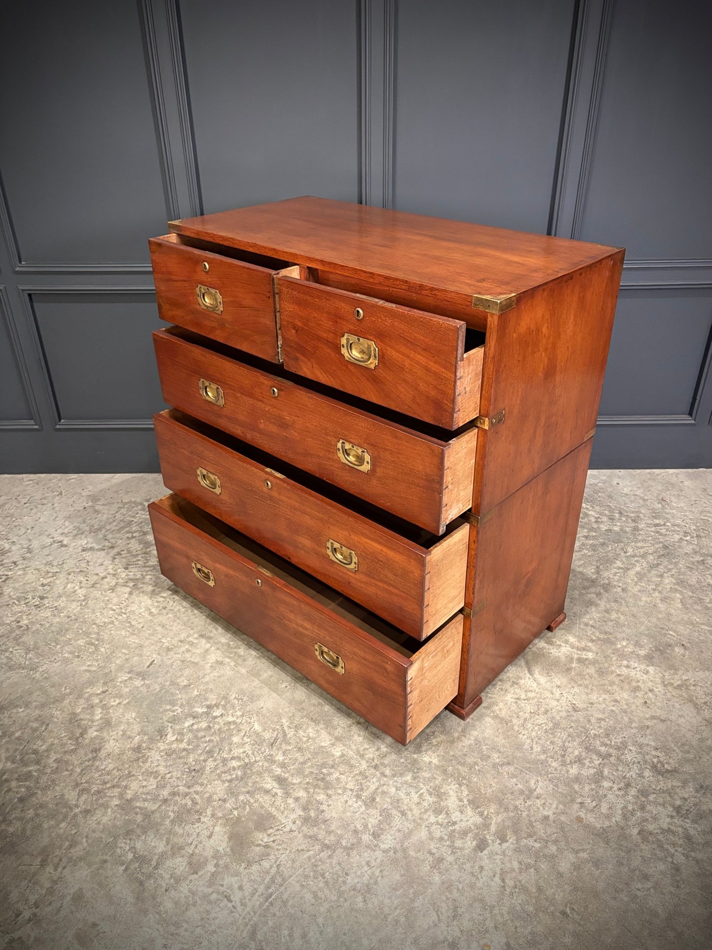 Victorian Mahogany Military Campaign Chest by Ross & Co.