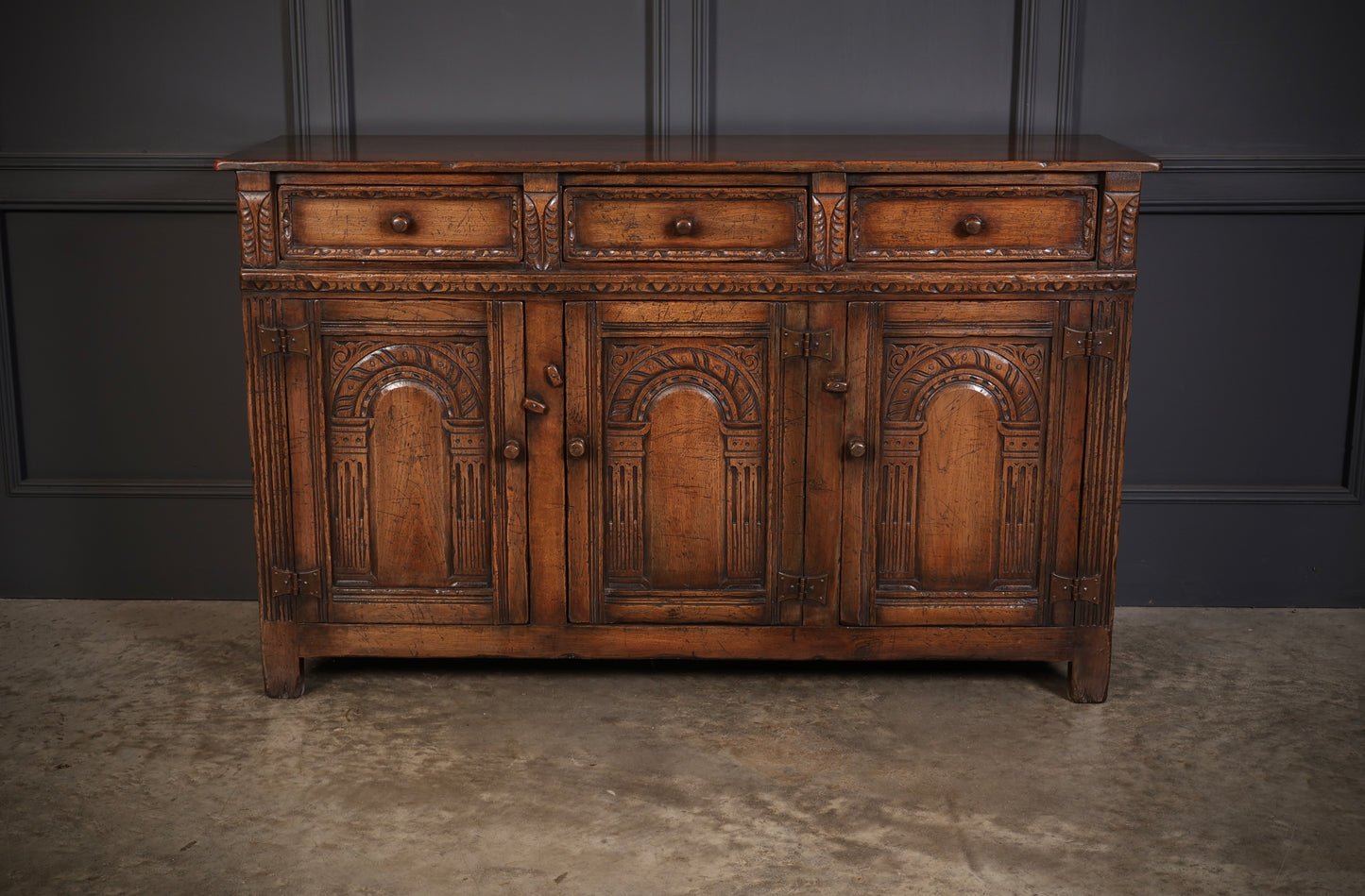 Carved Oak Sideboard